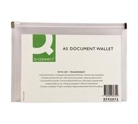 Q-Connect Document Zip Wallet A5 Transparent (Pack of 10) Ref KF03672