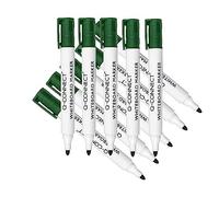 Q-Connect Drywipe Whiteboard Markers Green, Bullet Tip 2-3mm, Low Odour, Pack of 10
