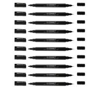 Q-Connect Dual Tip Marker Pen Black (Pack of 10) 96082000