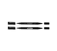 Q-Connect Dual Tip Marker Pen Black (Pack of 10) 96082000