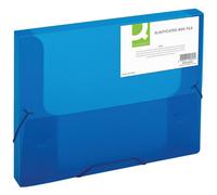 Q-Connect Elasticated Folder 25mm A4 Blue (Suitable For Both A4 And Foolscap Documents)