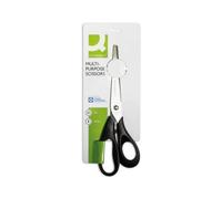 Q-Connect Ergonomic All Purpose Scissors 210mm Stainless Steel Blades Black Hand