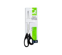 Q-Connect Ergonomic All Purpose Scissors 255mm Stainless Steel Blades Black Handle KF02340