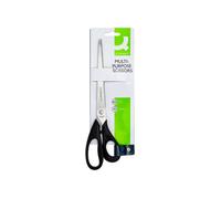 Q-Connect Ergonomic All Purpose Scissors 255mm Stainless Steel Blades Black Handle Kf02340