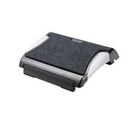 Q-Connect Ergonomic Footrest KF20075 - Removable Carpet - Black/Silver