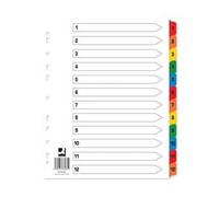 Q-Connect EW Index 1-12 Reinforced Multicoloured (25 Pack) KF76985Q