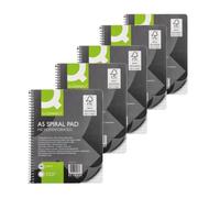 Q Connect Executive A5 Plus 80 Leaf Ruled Feint and Margin Spiral Pad (pack of 5)