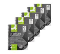 Q-Connect Executive A5 Plus 80 Leaf Ruled Feint And Margin Spiral Pad (Pack Of 5)