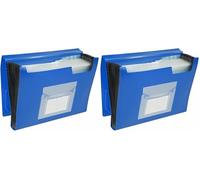 Q-Connect Expanding File 13-Pocket Blue A4 KF01275 (Pack of 2)