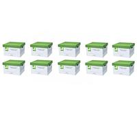 Q-Connect Extra Strong Business Storage Box W327xD387xH250mm Green and White (Pack of 10) KF75001