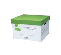 Q-Connect Extra Strong Storage Box W327xD387xH250mm Green White 10 Pk