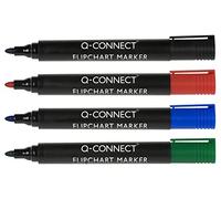 Q-Connect Flipchart Marker Pens Bullet Tip KF01551 - Assorted Colours, Pack of 4