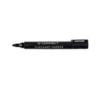 Q-CONNECT Flipchart Marker Pen KF15392 - Bullet Tip, Black - Pack of 10