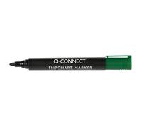 Q-Connect Flipchart Marker/Round/Opaque/Poster/Presentation/Never Dry Out/Recycled/Ergonomic/Efficient/Comfortable/Colour: Green