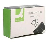 Q-Connect Foldback Clip 19mm Black (Pack of 10) KF01282
