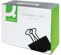 Q-Connect Foldback Clip, 51 mm, Black, Pack of 10