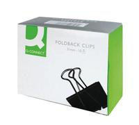 Q-Connect Foldback Clip, 51 mm, Black, Pack of 10