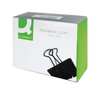 Q-Connect Foldback Clip, 51 mm, Black, Pack of 10