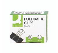Q-Connect Foldback Clp 16MM BLK PK10