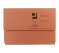 Q-Connect Document Wallet Foolscap Orange (Pack of 50)