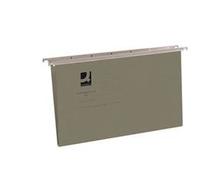 Q-Connect Foolscap Tabbed Suspension Files Manilla Green Pk 10-KF21018