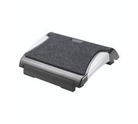 Q-Connect Ergonomic Footrest KF20075 - Removable Carpet - Black/Silver