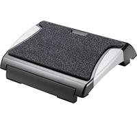 Q-Connect Footrest with Removable Carpet Black/Silver