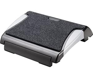 Q-Connect Footrest with Removable Carpet Black/Silver