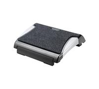 Q-Connect Ergonomic Footrest KF20075 - Removable Carpet - Black/Silver