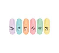 Q-Connect Fun Mini Highlighter Pens Pastel Assorted (Pack of 6)