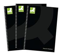 Q-Connect Hardback Wirebound Book, A5, Black, Pack of 3