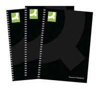 Q-Connect Hardback Wirebound Book A5 Black 160pp Pk 3 - KF03728
