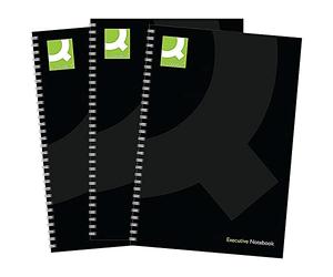 Q-Connect Hardback Wirebound Book, A5, Black, Pack of 3