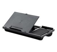 Q-Connect Height Adjustable Laptop Stand w Mousepad and Holder Black
