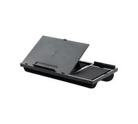 Q-Connect Height Adjustable Laptop Stand with Mousepad and Phone Holder Black