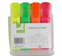 Q Connect - Highlighter Pens - Pack Of 4 Assorted Colours