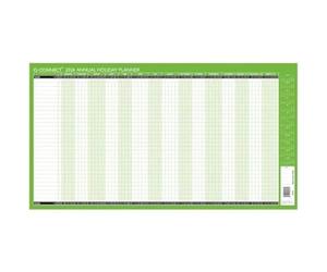 Q-Connect Holiday Planner Unmounted 2024, Green and white (KFAHP24)
