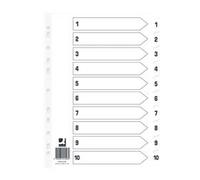Q Connect Index 1-10 Board Reinforced White (5 Pack)