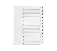 Q-Connect 1-12 Index Multi-punched Polypropylene White A4 KF01354