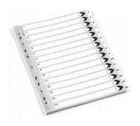 Q-CONNECT Index Board 1-15 Reinforced White - Pack of 10 - KF01530Q