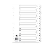 Q-Connect Index 1-15 Board Reinforced White (10 Pack) KF01530Q