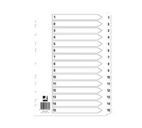 Q-Connect Index 1-15 Board Reinforced White (Pack of 10) KF01530Q+ Free finchley Refill Pen (5)