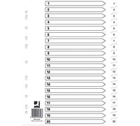 Q-Connect Index 1-20 Polypropylene White (10 Pack) KF01356Q