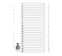 Q-Connect Index 1-20 Polypropylene White (10 Pack) KF01356Q
