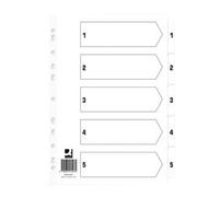 Q Connect Index 1-5 Board Reinforced White (50 Pack)