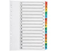 Q-Connect Index 1-15 Board Reinforced Multicoloured (10 Pack) KF01520Q