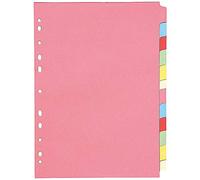 Q-CONNECT Subject Dividers KF01515 12-Part Multi-punched A4 Pink