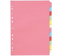 Q-Connect KF01515 12-Part Subject Divider Multi-punched A4, Pink
