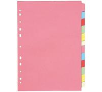 Q-Connect Kf01515 12-Part Subject Divider Multi-Punched A4, Pink