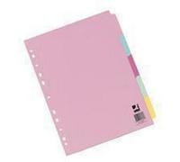 Q-CONNECT Subject Dividers KF01515 12-Part Multi-punched A4 Pink